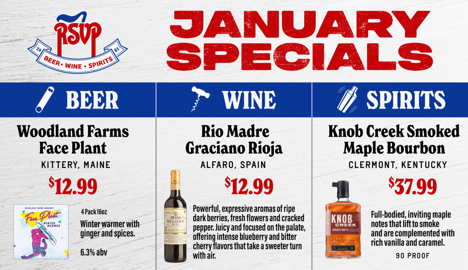 Monthly Alcohol Specials Portland, Maine Liquor Store Near Me