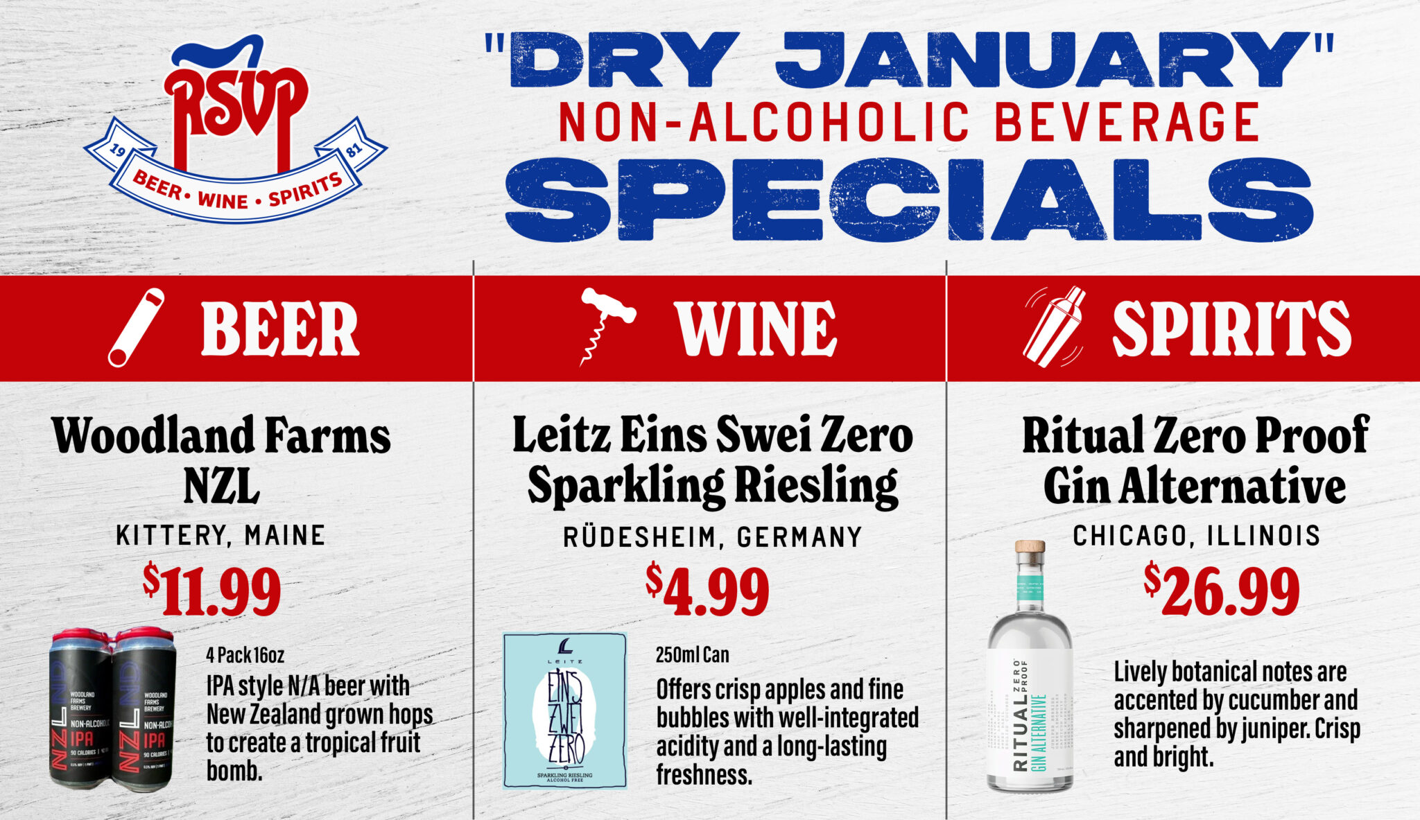 Monthly Alcohol Specials Portland, Maine Liquor Store Near Me